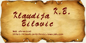 Klaudija Bilović vizit kartica